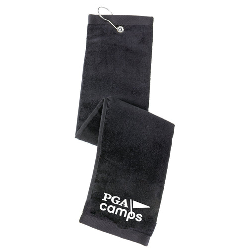 PGA Junior Golf Camp Tri-Fold Golf Towel - Black