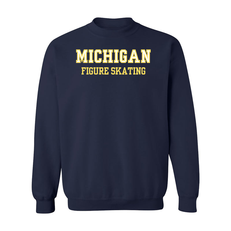 Michigan Figure Skating Maize Block Crewneck - Navy