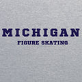 Michigan Figure Skating Navy Block T-Shirt - Sport Grey