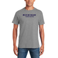 Michigan Figure Skating Navy Block T-Shirt - Sport Grey