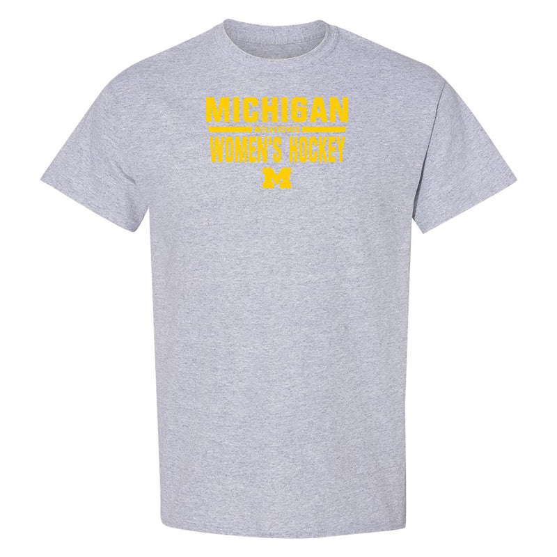 University of Michigan Women's Hockey T-Shirt - Sport Grey