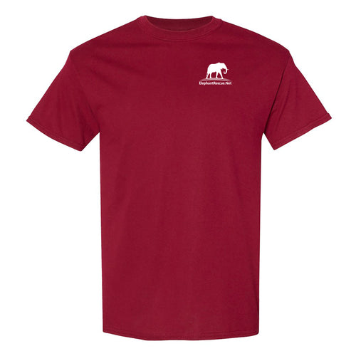Elephant Rescue Short Sleeve T-Shirt - Garnet