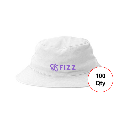 Fizz Bucket Hat 100 Pack (Medium Box) - White