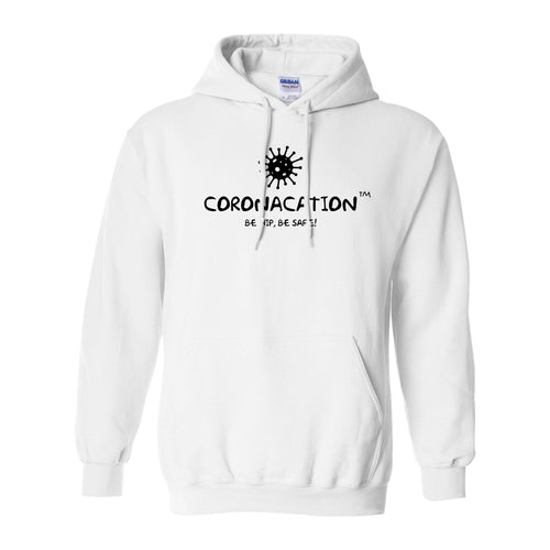 Coronacation Black Logo Fleece Hoodie - White