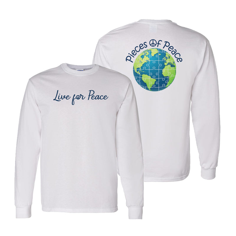 Live For Peace Unisex Long-Sleeve T-shirt - White