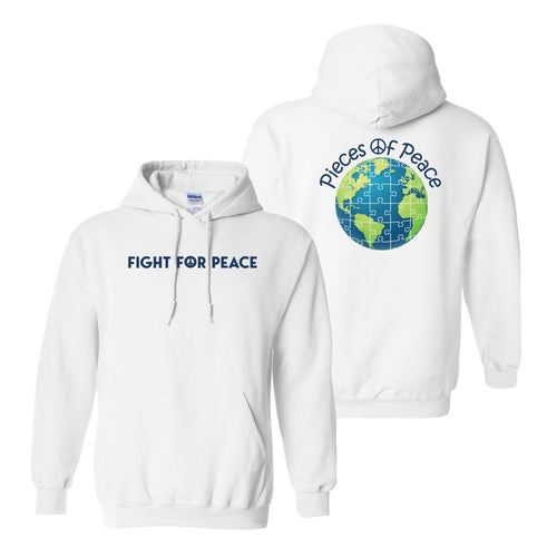 Fight For Peace Heavy Cotton Hoodie - White