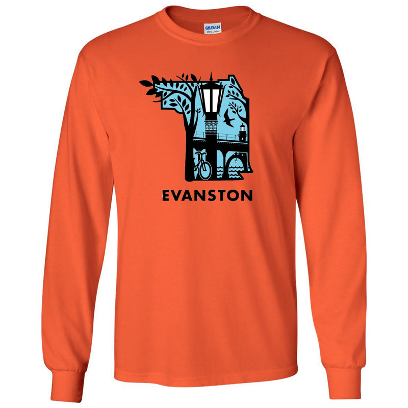 Evanston Unisex Long-Sleeve T-Shirt - Orange