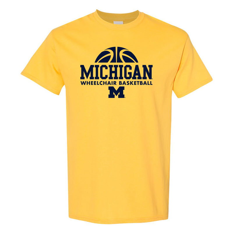 Wheelchair Basketball Hype University of Michigan Basic Cotton Short Sleeve T Shirt - Daisy