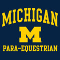 Arch Logo Para-Equestrian University of Michigan Basic Cotton Short Sleeve T Shirt - Navy