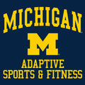 Arch Logo Adapted Athletics University of Michigan Basic Cotton Long Sleeve T Shirt - Navy