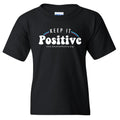 Retro Keep It Positive Youth T-Shirt - Black