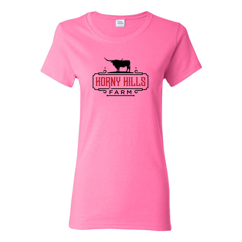 Horny Hills Farms Womens T-Shirt - Azalea