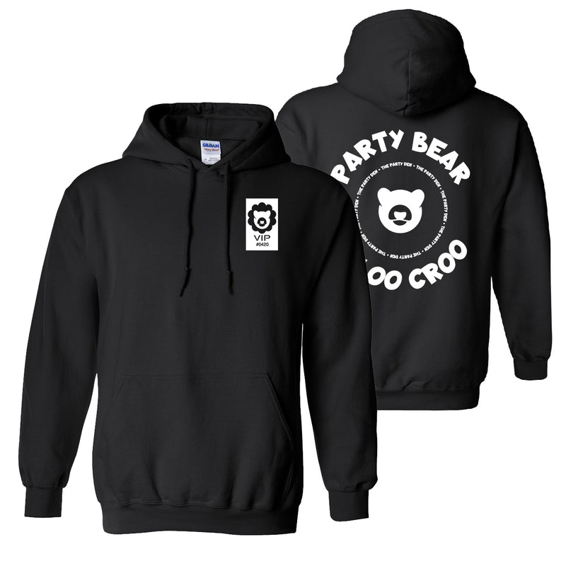 Party Bear Igloo Croo Unisex Hooded Sweatshirt - Black