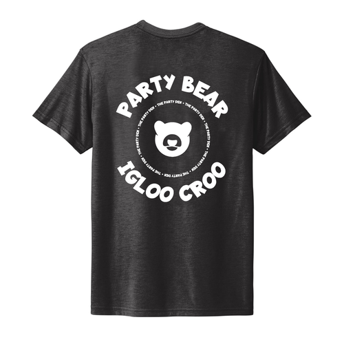 Party Bear Igloo Croo Unisex Triblend T-Shirt - Vintage Black