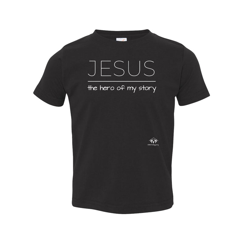 Jesus Is The Hero Of My Story Toddler T-Shirt - Black