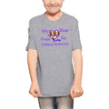 Fourth Quarter Faith We Wear Purple Youth T-Shirt - Heather Grey