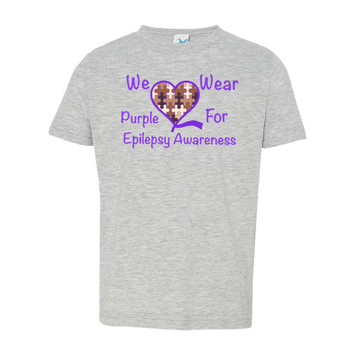 Fourth Quarter Faith We Wear Purple Toddler T-Shirt - Heather Grey
