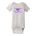 Fourth Quarter Faith We Wear Purple Onesie- Heather Grey