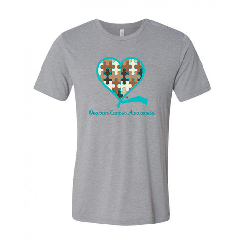Fourth Quarter Faith Ovarian Cancer Awareness Unisex T-Shirt - Athletic Grey