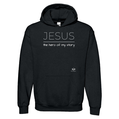 Jesus Is The Hero Of My Story Hooded Sweatshirt - Black
