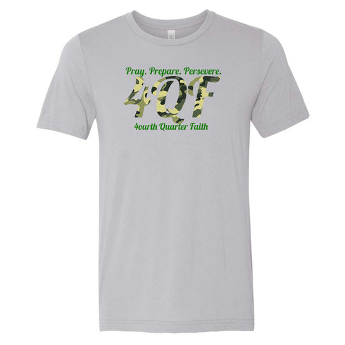 Fourth Quarter Faith Camo Unisex T-Shirt - Athletic Grey