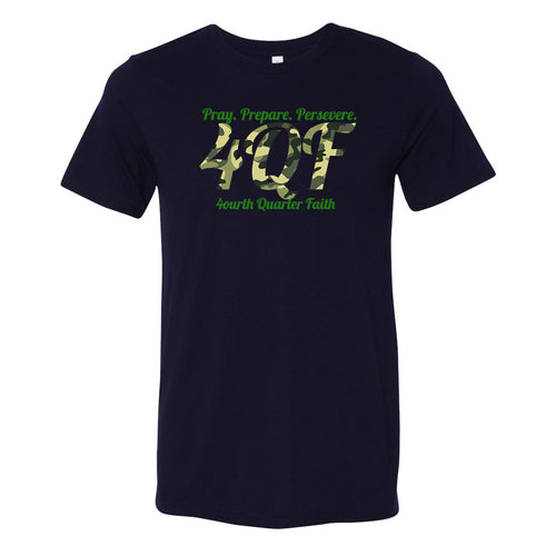 Fourth Quarter Faith Camo Unisex T-Shirt - Navy