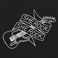 She Rock Guitar Logo Triblend - Vintage Black