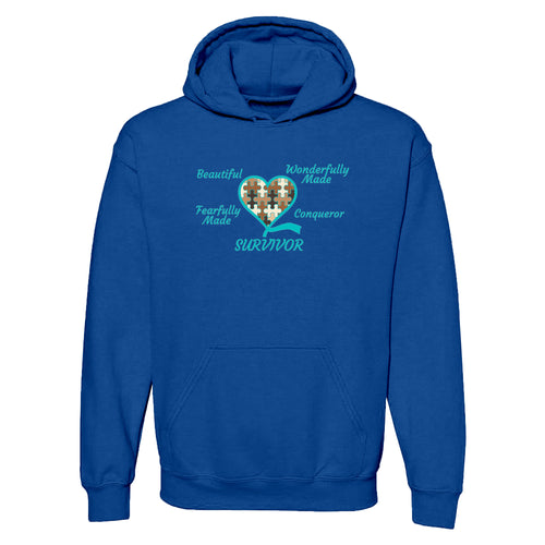 Fourth Quarter Faith Ovarian Cancer Survivor Hoodie- Royal