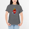 A Kid's Joy Flaming Heart T-Shirt- Graphite Heather