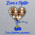 Fourth Quarter Faith Born A Fighter Down Syndrome Awareness Pullover Hooded Sweatshirt- Sport Grey