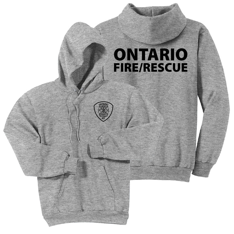 Ontario Fire Tall Pullover Hooded Sweatshirt- Athletic Grey