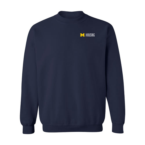 UM Housing Logo Crewneck Sweatshirt- Navy