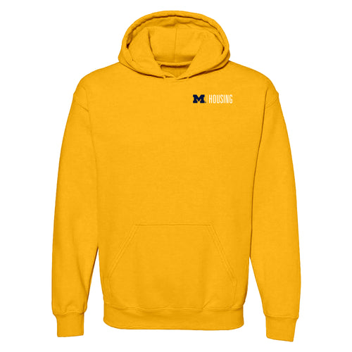 UM Housing Pullover Hooded Sweatshirt- Gold