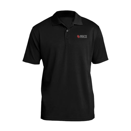 OU Price Logo Posi Charge Mesh Polo- Black