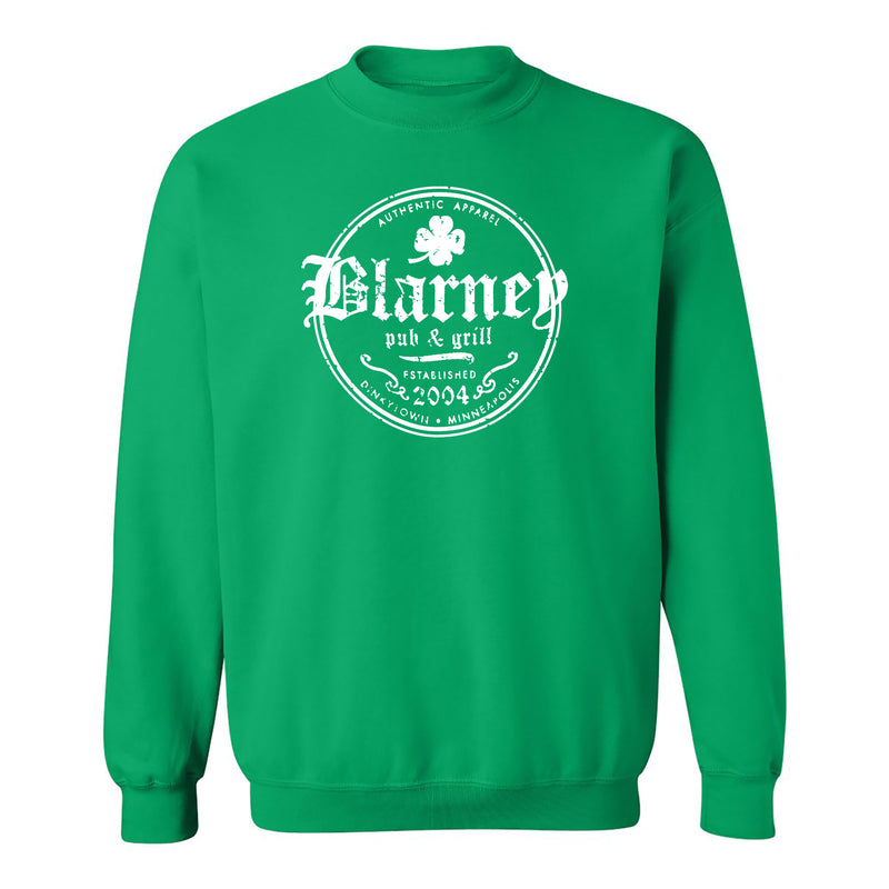 Blarneys est 2004 White Ink Crewneck - Irish Green