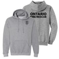 Ontario Fire Tall Pullover Hooded Sweatshirt- Grey