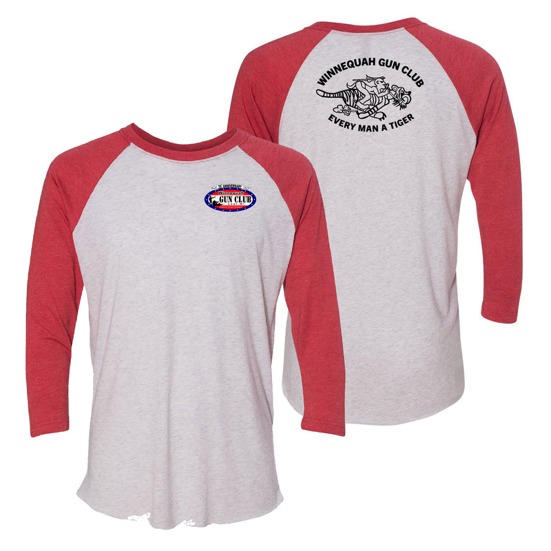 WGC - Every Man A Tiger Raglan - Red / Heather White