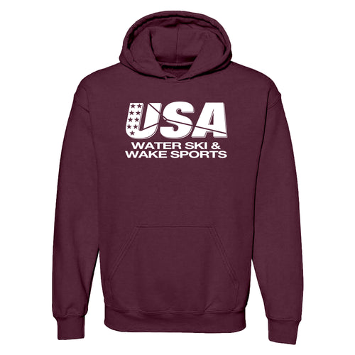 USAWSWS - Classic White Logo Hooded Pullover - Maroon