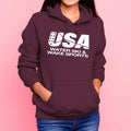 USAWSWS - Classic White Logo Hooded Pullover - Maroon