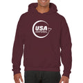 USAWSWS - Circular White Logo Hooded Pullover - Maroon