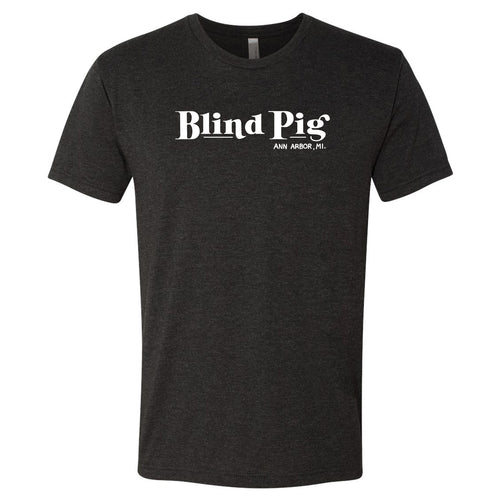 Blind Pig Typeface 2 Triblend Short Sleeve T Shirt - Vintage Black