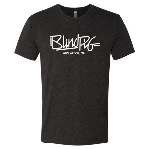 Blind Pig Typeface 1 Triblend Short Sleeve T Shirt - Vintage Black