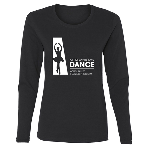Morgantown Dance Youth Ballet Training Program Ladies Longsleeve T-Shirt- Black