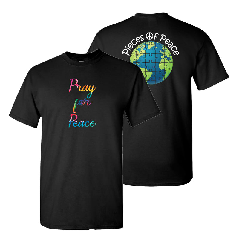 Pray For Peace Tie Dye Unisex T-shirt - Black